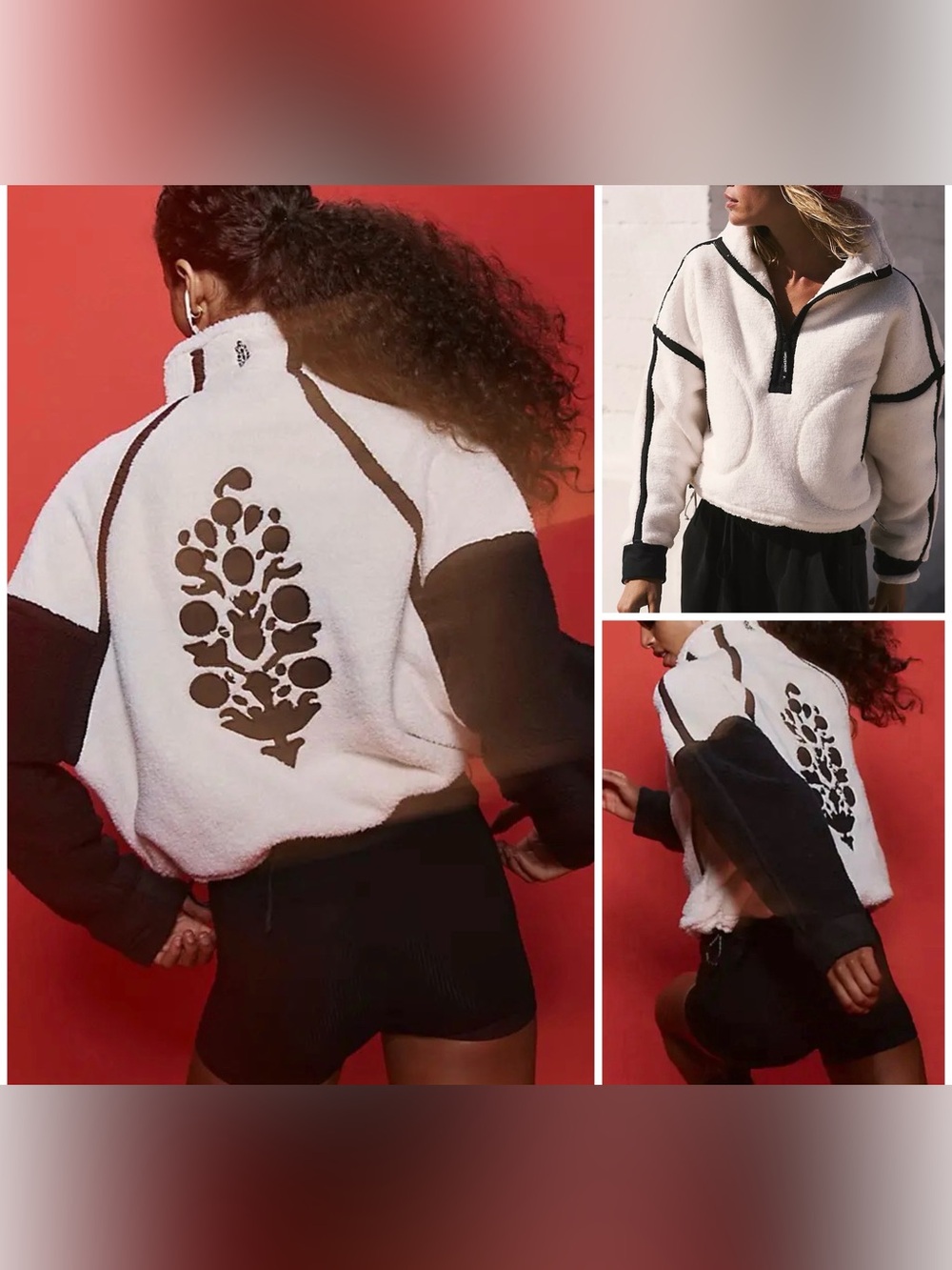 NWT Free People FP Movement Mountain High Logo Half-Zip Fleece - XS, S, M, L